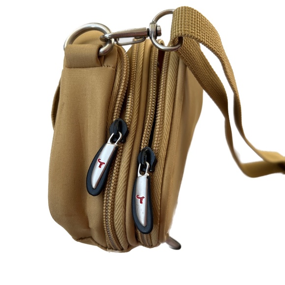 Travelon Crossbody Convertible Waist Belt Fanny Pack Small Golden Yellow Travel - Picture 4 of 9